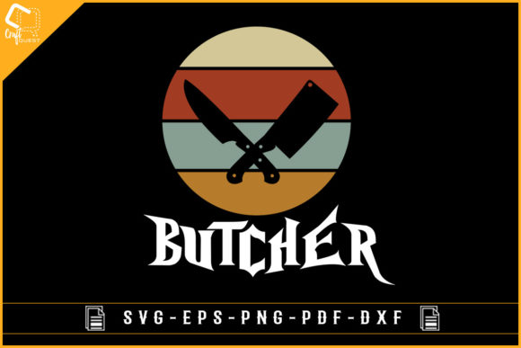 Butcher Vintage Retro Sublimation Design