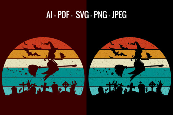 Halloween Scary Retro Sunset T-Shirt