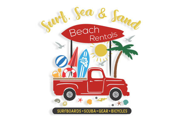 Layered Summer Beach Rent Retro Shop